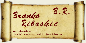 Branko Riboškić vizit kartica